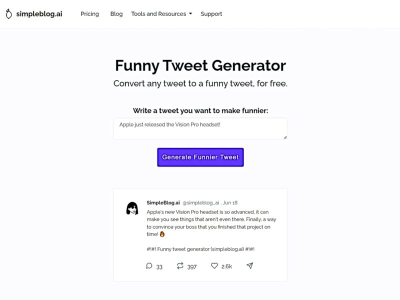 Funny Tweet Generator