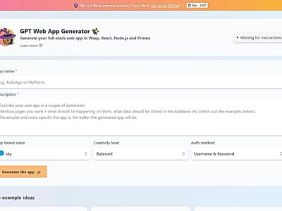 GPT Web App Generator